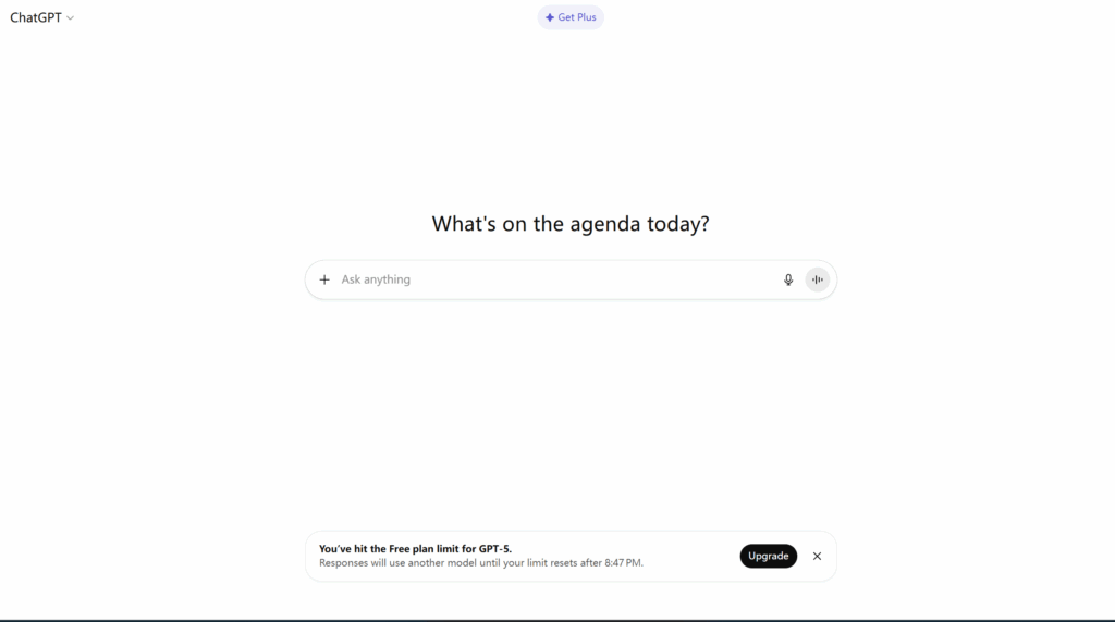 ChatGPT homepage