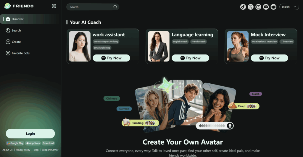 FriendoChat Homepage