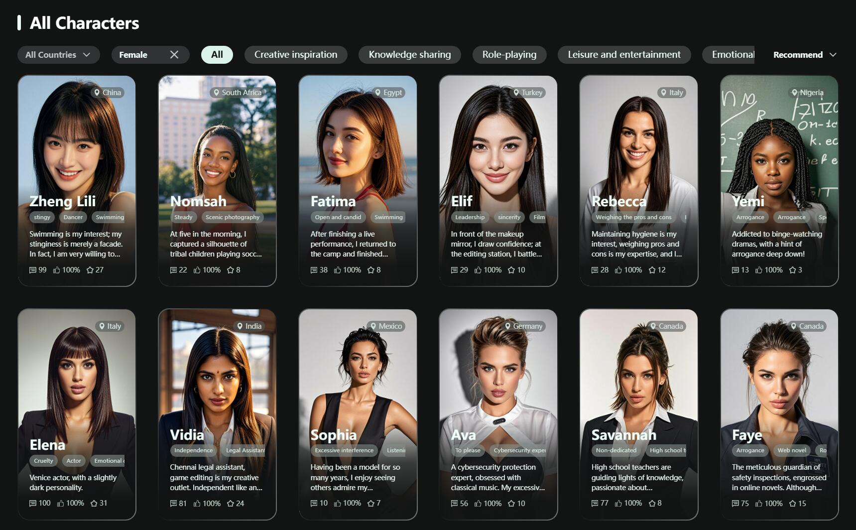 FriendoChat user interface