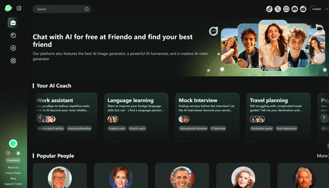 Friendochat Characters & Features Previe