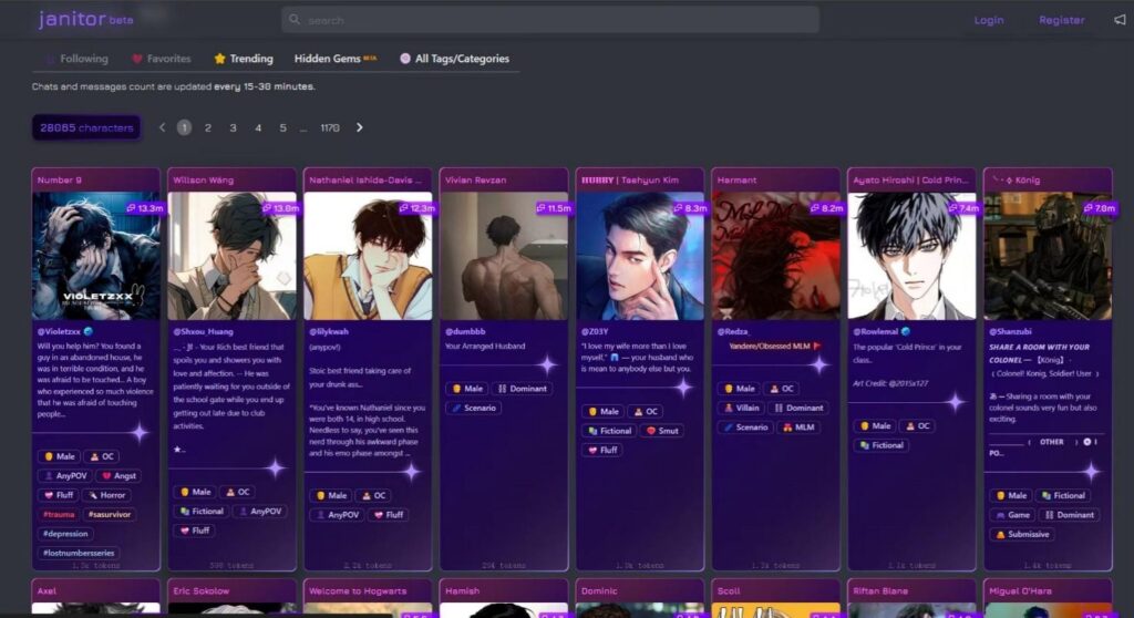 Janitor AI Characters & Features Preview
