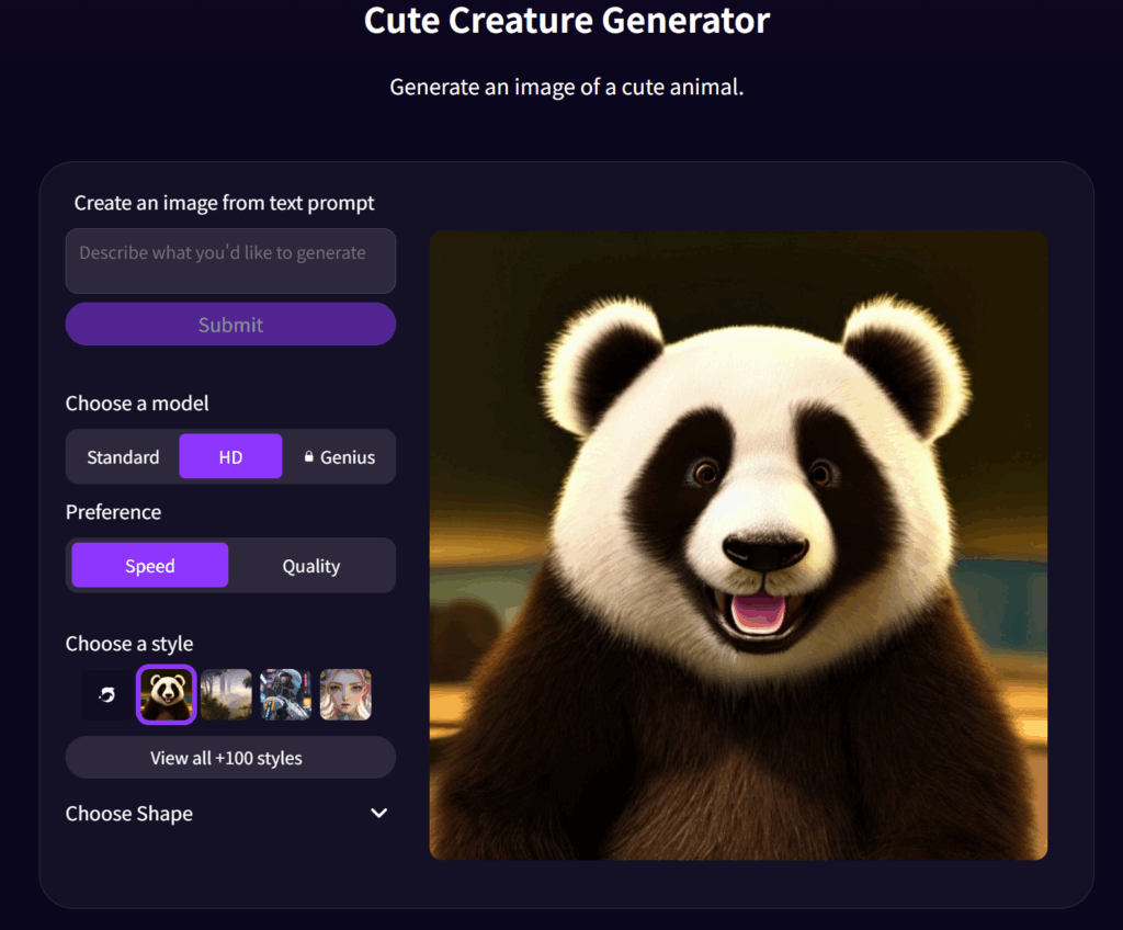 DeepAI image generator