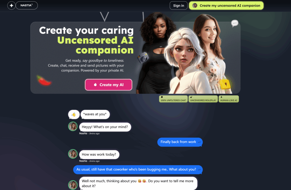 Nastia AI Homepage