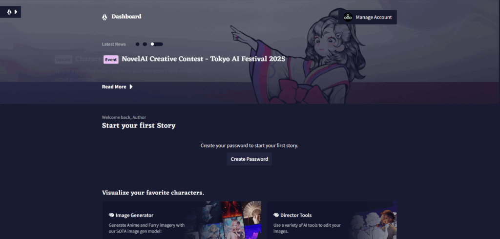 Novel AI Homepage