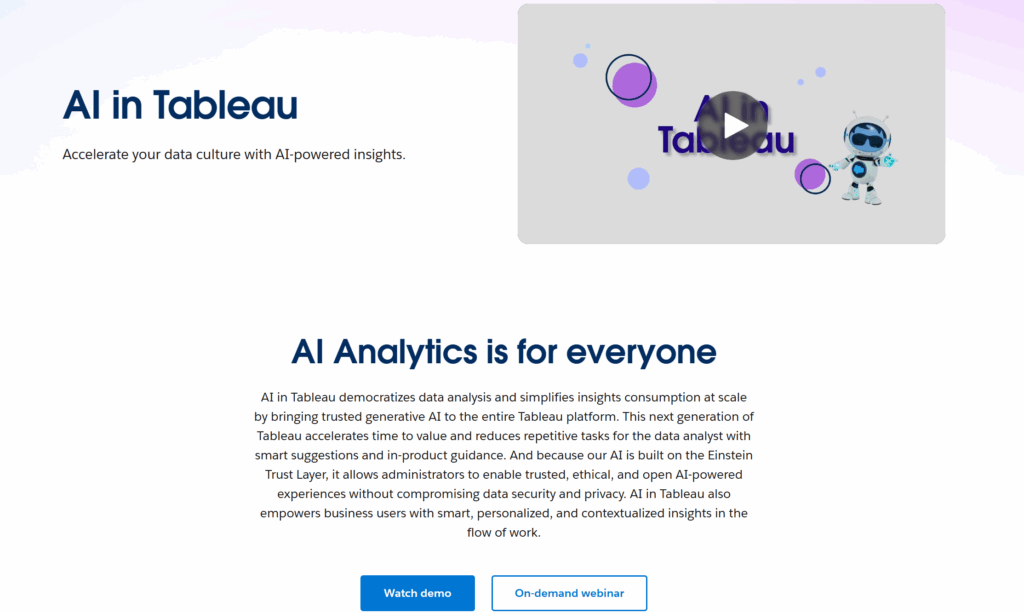 Tableau AI Homepage
