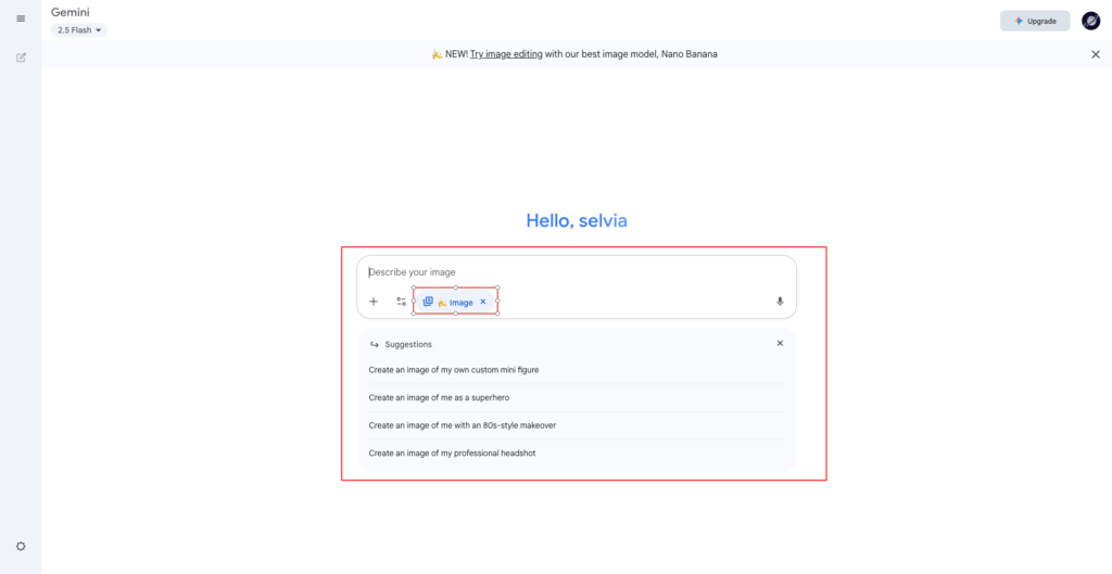 google gemini 2.5 flash image page