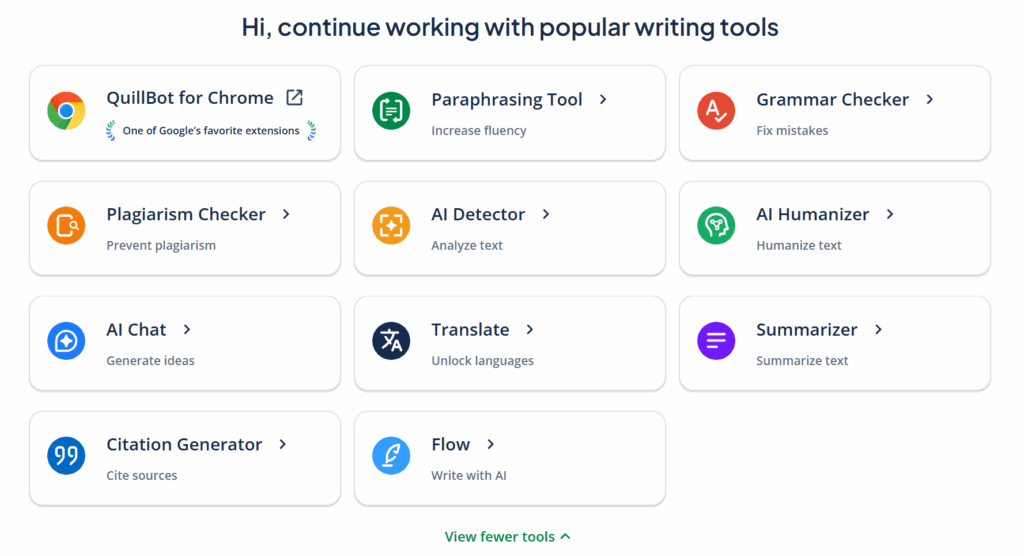 QuillBot's Tools