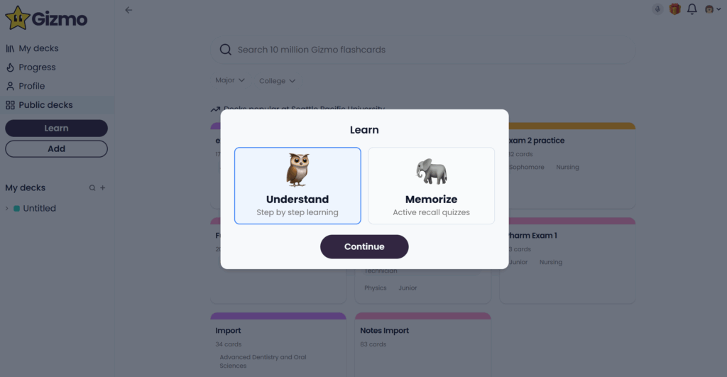 Gizmo AI homepage