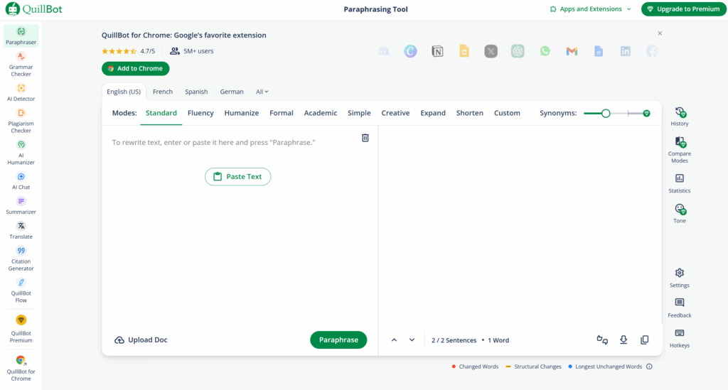 QuillBot homepage