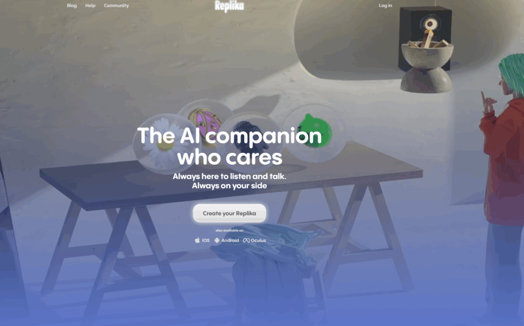 Replika AI Homepage