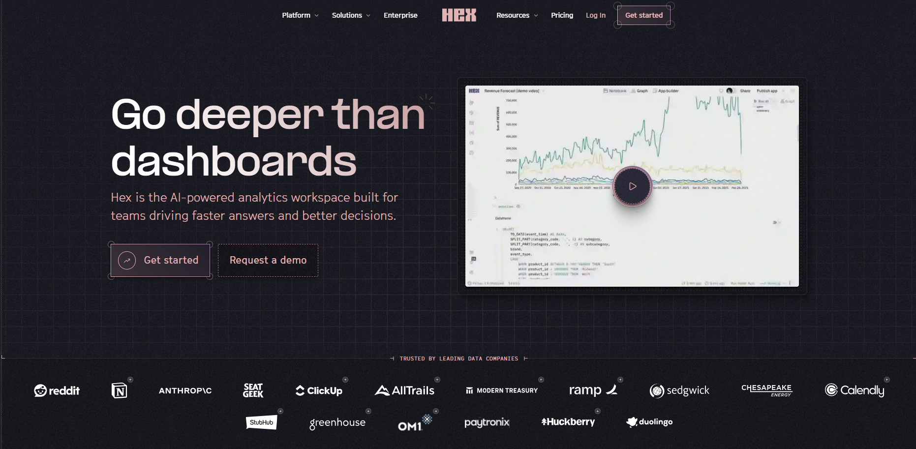 Hex AI Homepage