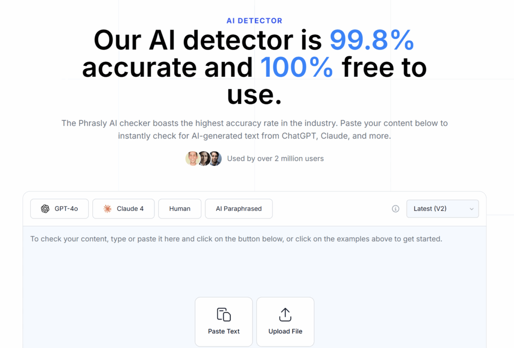 Phrasly AI detector