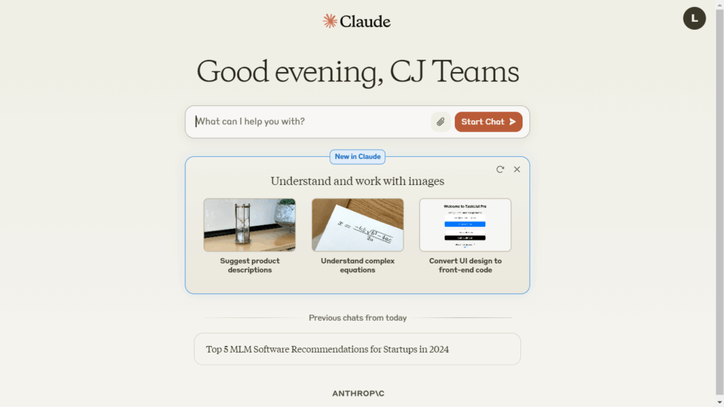 Claude Homepage