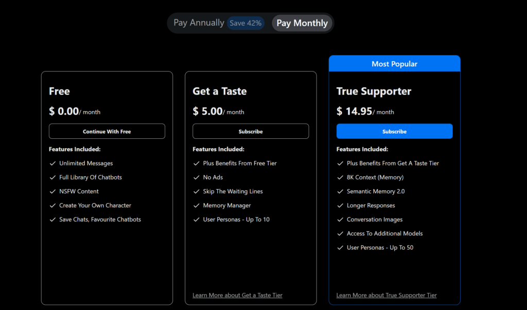 SpicyChat AI Pricing