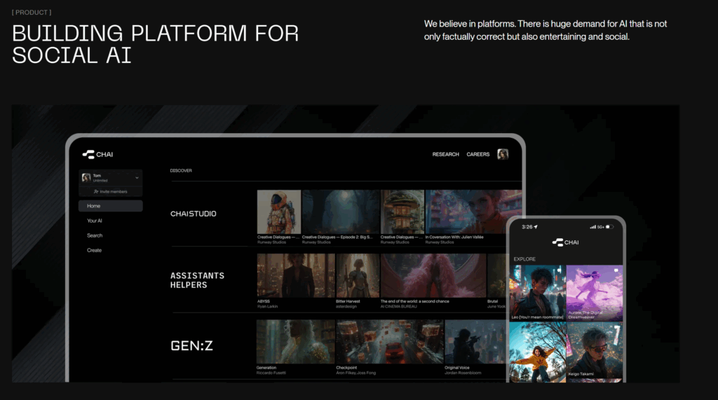chai AI homepage