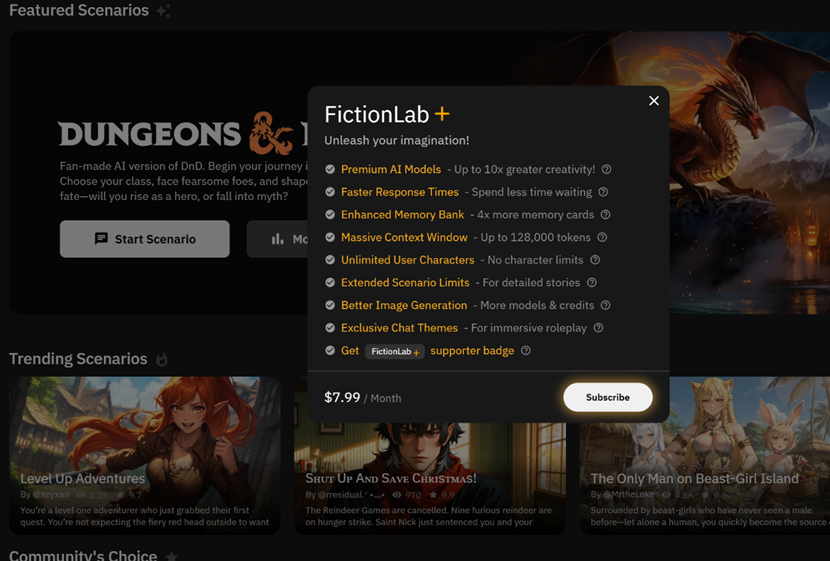 FictionLab Pricing